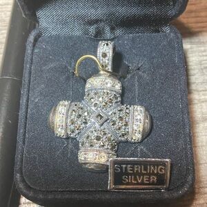 Elegant Silver and Gold Cross Pendant